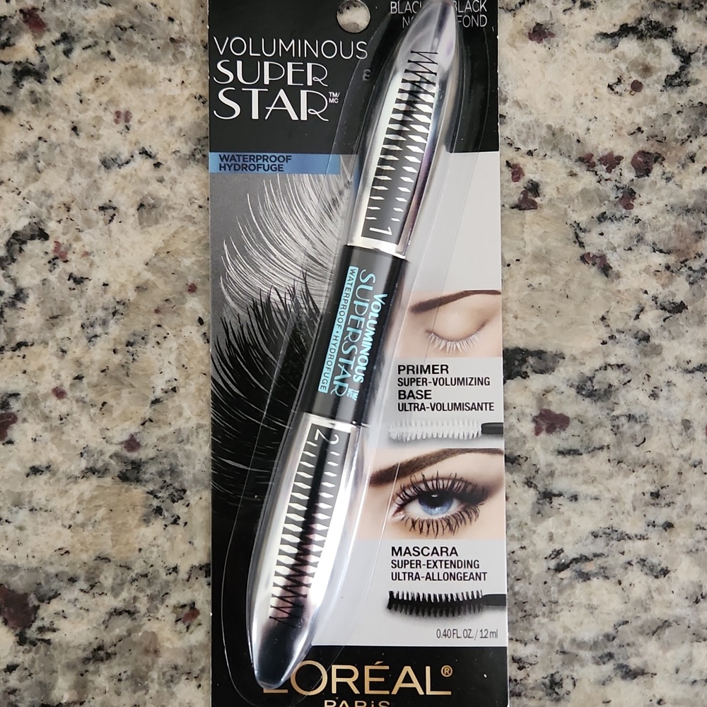 L'Oreal Voluminous Superstar Mascara Blackest Black Waterproof #624 NIP